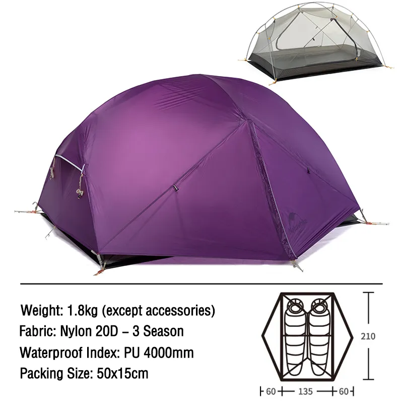 9-camp ® Mongar 2-Person Camping Tent