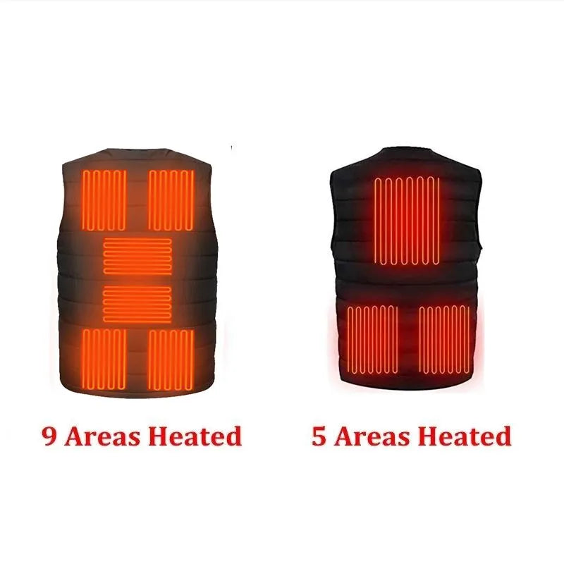 9-camp ® Men Warm Winter Outdoor Electric Heating Vest USB